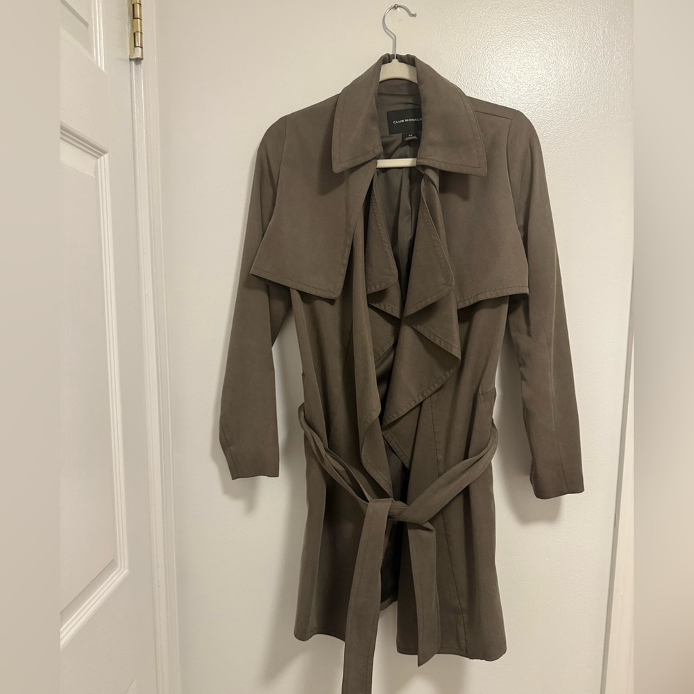 Club Monaco Olive Green Trench Coat size small